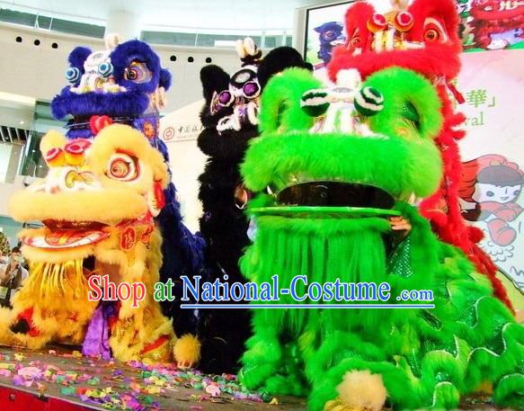 Chinese Handmade HOK SAN Lion Dance Costumes Complete Set