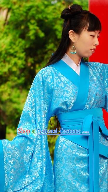 Traditional Chinese Blue Princess Clothing for Women