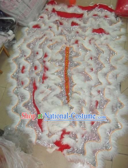 White Wool Lion Dance Body Tail and Pants Set