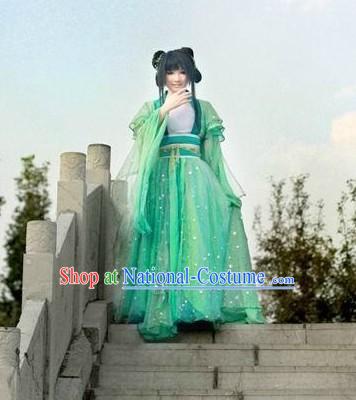 Ancient Chinese Green Lady Costume Complete Set