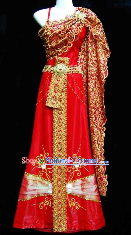 Traditional Thailand Wedding Dress for Bride