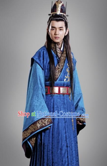 Ancient Chinese Prince Costumes and Crown Complete Set