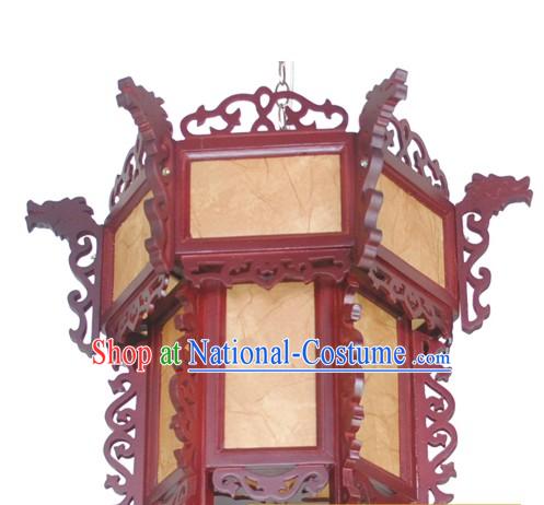 Traditional Chinese Wooden Carved Dragon Palace Lantern