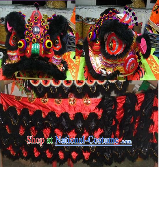 Peacock Crown Pom Pom Supreme Lion Dance Costume Complete Set