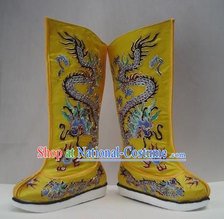 Ancient Chinese Emperor Imperial Dragon Boots