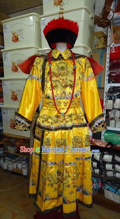 Ancient Chinese Emperor Dragon Costumes Complete Set