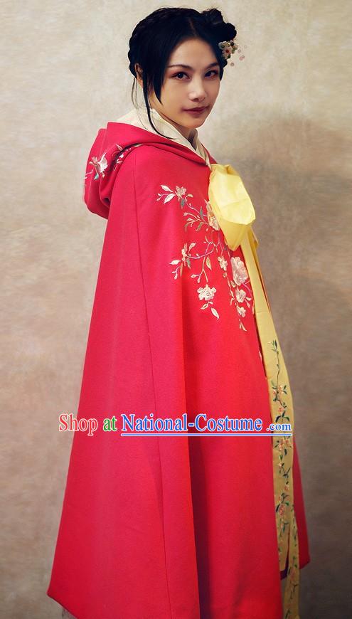 Ancient Chinese Embroidered Flower Princess Royal Cape