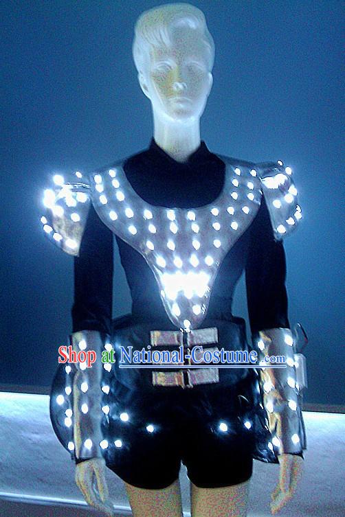 Electric LED Lights Luminous Dance Costumes Complete Set