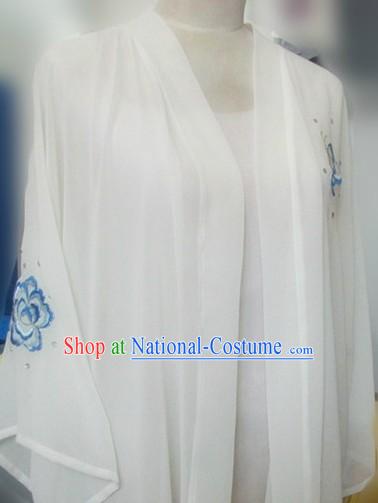 White Chinese Kung Fu Butterfly Cape