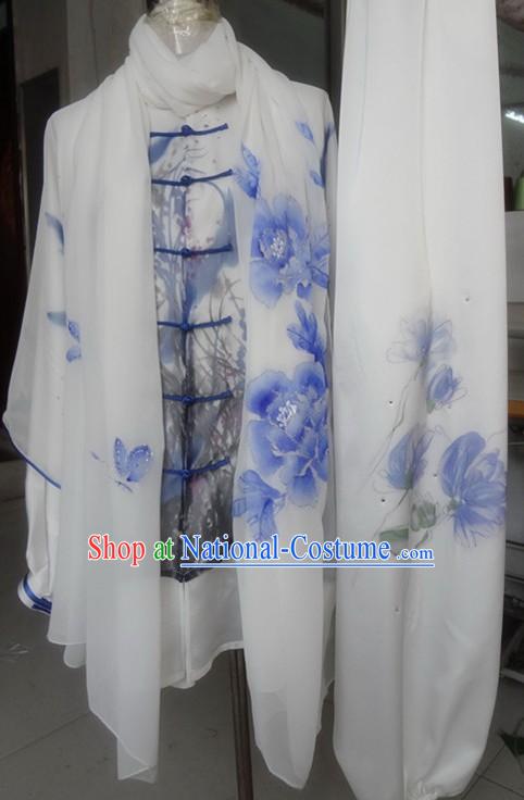 Supreme Silk Embroidery Wushu Spirit Costume and Scarf for Men