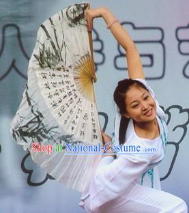 Ancient Style Chinese Calligraphy Silk Dance Fan