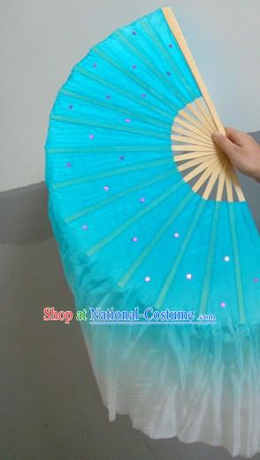 Chinese Blue Classic Silk Dance Fan