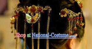 Stunning Chinese Butterfly Wedding Headpiece Set for Women