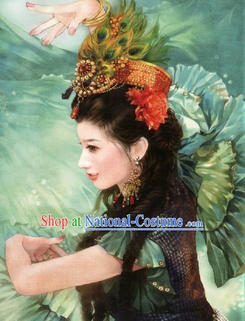 Ancient Chinese Peacock Princess Crown Hair Accessories