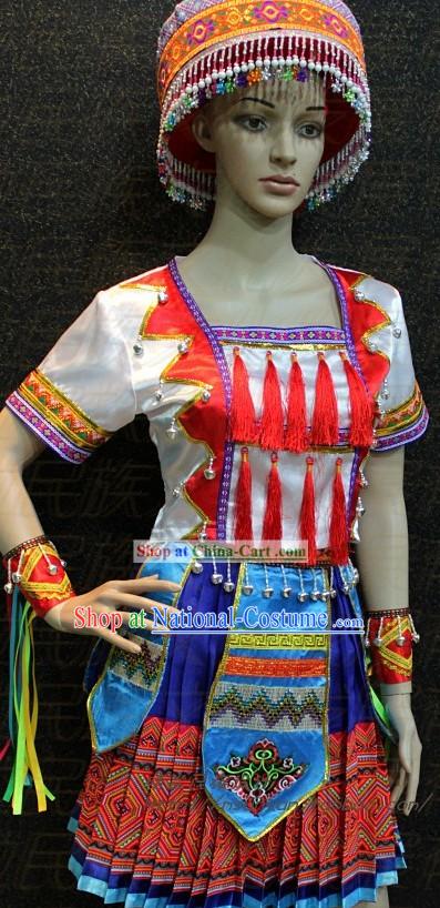 Chinese Miao Ethnic Clothes and Hat for Women