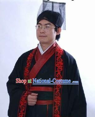 Ancient Chinese Prime Minister Costumes and Hat for Men