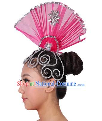 Chinese Stage Performance Fan Shape Head Piece