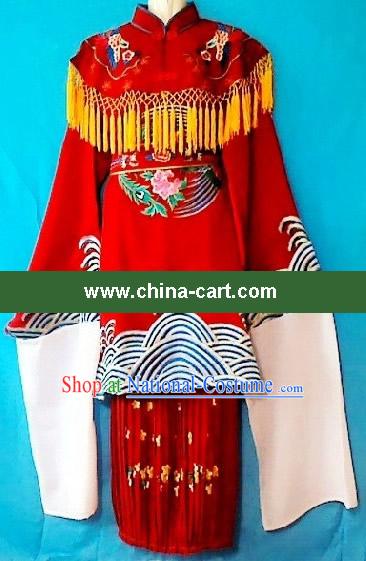 Ancient Chinese Bride Embroidered Phoenix Wedding Dress and Phoenix Crown for Children