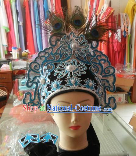 Ancient Chinese Peacock Feather Young Men Hat