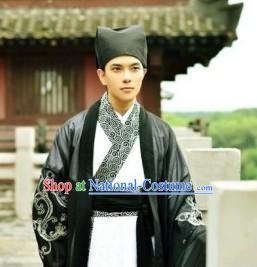 Traditional Ancient Chinese Black and White Hanfu Clothes for Men