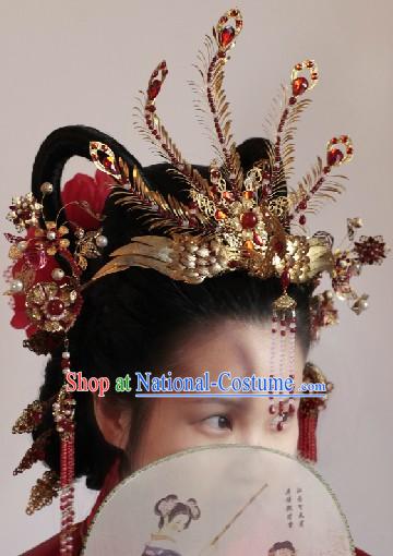 Ancient Chinese Imperial Palace Tang Dynasty Princess Phoenix Wedding Hair Accessories Complete Set