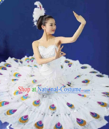 Yang Liping Peacock Dance Costume and Headwear Complete Set