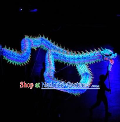 Blue Color Supreme Competition Fluorescent Dragon Dancing Costumes Complete Set