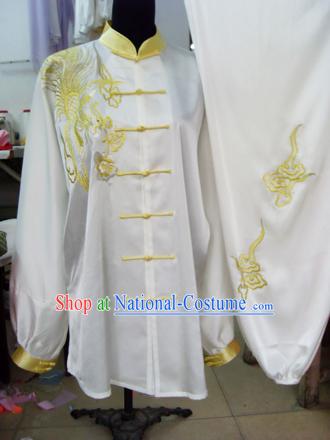 White Phoenix Embroidery Martial Arts and Tai Chi Uniform Complete Set for Women