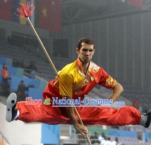 Red Silk Wushu Martial Arts Uniform