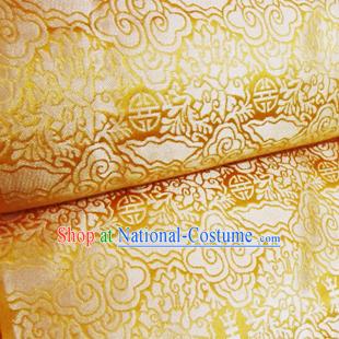 Yellow Auspicious Cloud Tibetan Clothing Table Cloth Robe Dresses Fabric