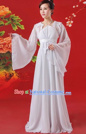 Ancient Chinese White Dragon Lady Xiao Long Nv Costumes