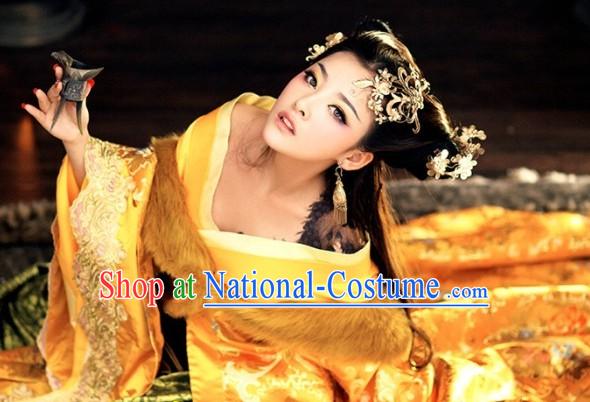 Ancient Chinese Sexy Beauty Costumes and Hair Accessories