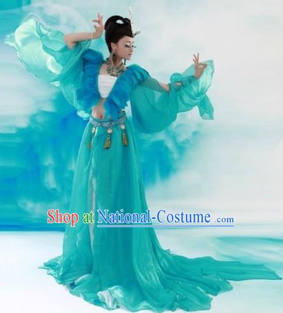 Ancient Chinese Classical Green Peacock Love Costumes for Women