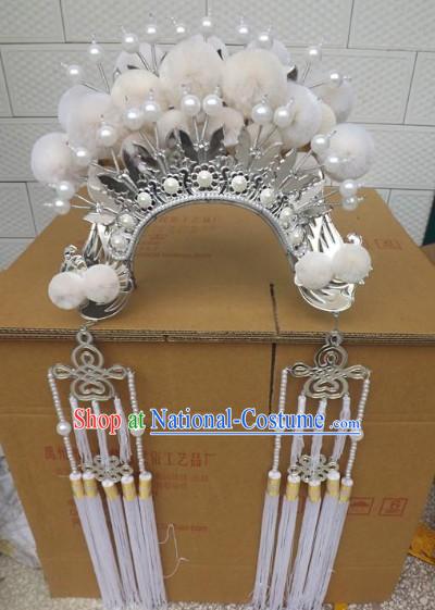 Traditional Peking Opera White Phoenix Coronet