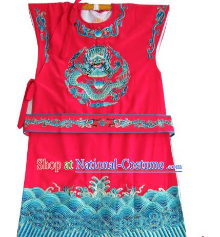 Red Traditional Chinese Opera Dragon Embroidery Long Jacket for Bao Yu or Number One Scholar