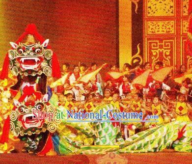 Traditional Chinese Handmade Kylin Dance Costume Complete Set