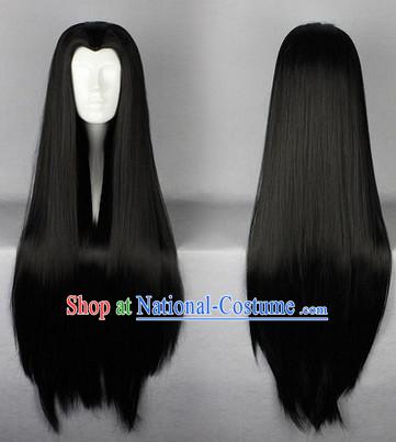 Chinese Classic Black Long Wig for Men