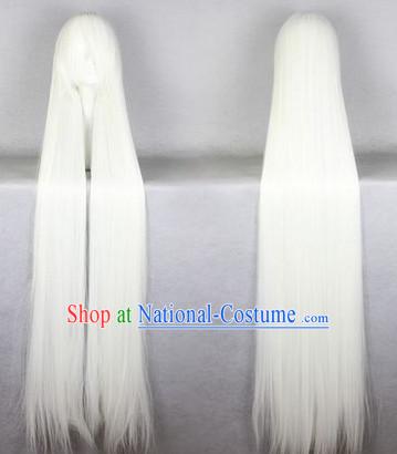 Chinese Classic White Long Wig for Men