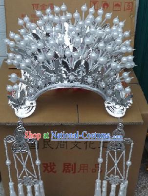 Traditional Chinese White Phoenix Crown