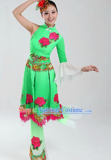 Enchanting Effect Traditional Folk Dancing Costumes and Headwear Complete Set for Women