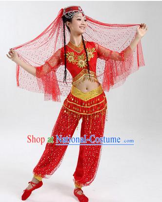 Enchanting Effect Folk Dance Suit and Headwear Complete Set for Women