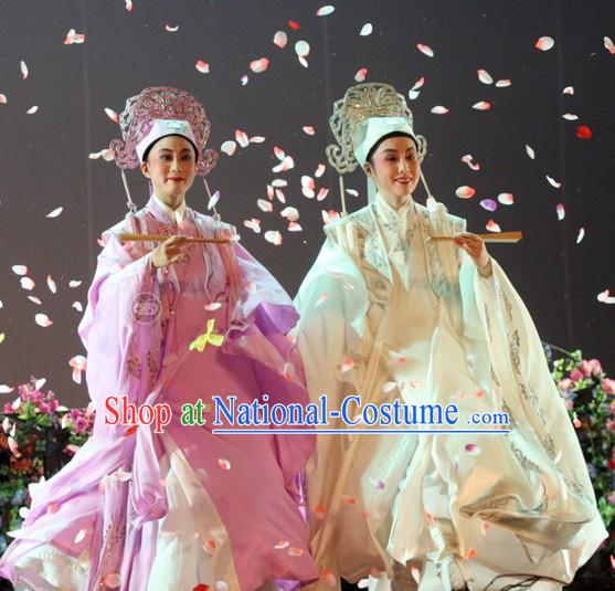 Traditional Chinese Peking Opera Butterfly Love Liang Shanbo and Zhu Yingtai Costumes and Hats