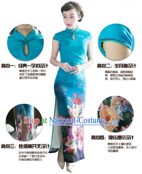 Chinese Classic Romantic Long Butterfly Cheongsam