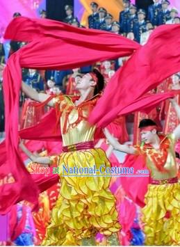 Chinese Spring Festival Gala 2014 Opening Dance Costumes and Headwear Complete Set for Men