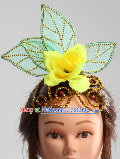 Traditional Chinese Green Leaf Folk Dance Headpiece