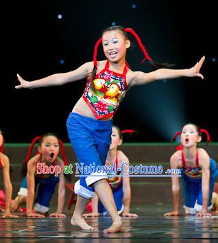 Primary School Students Folk Dancing Costumes for Kids