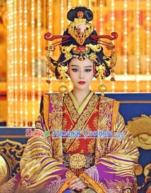 Handmade Chinese Empress Wig and Hair Accessories