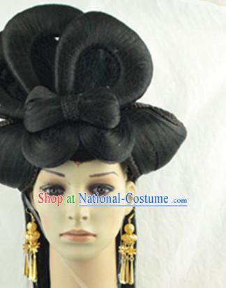 Ancient Chinese Lady Black Long Wigs