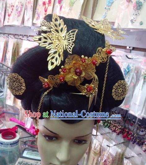 Ancient Chinese Palace Lady Black Wigs and Hair Accessories