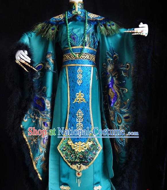 Asian Chinese Peacock Emperor Halloween Costumes Complete Set